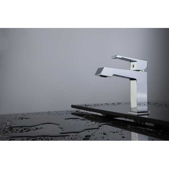 Labaro Brass Single Hole Bathroom Faucet - Chrome