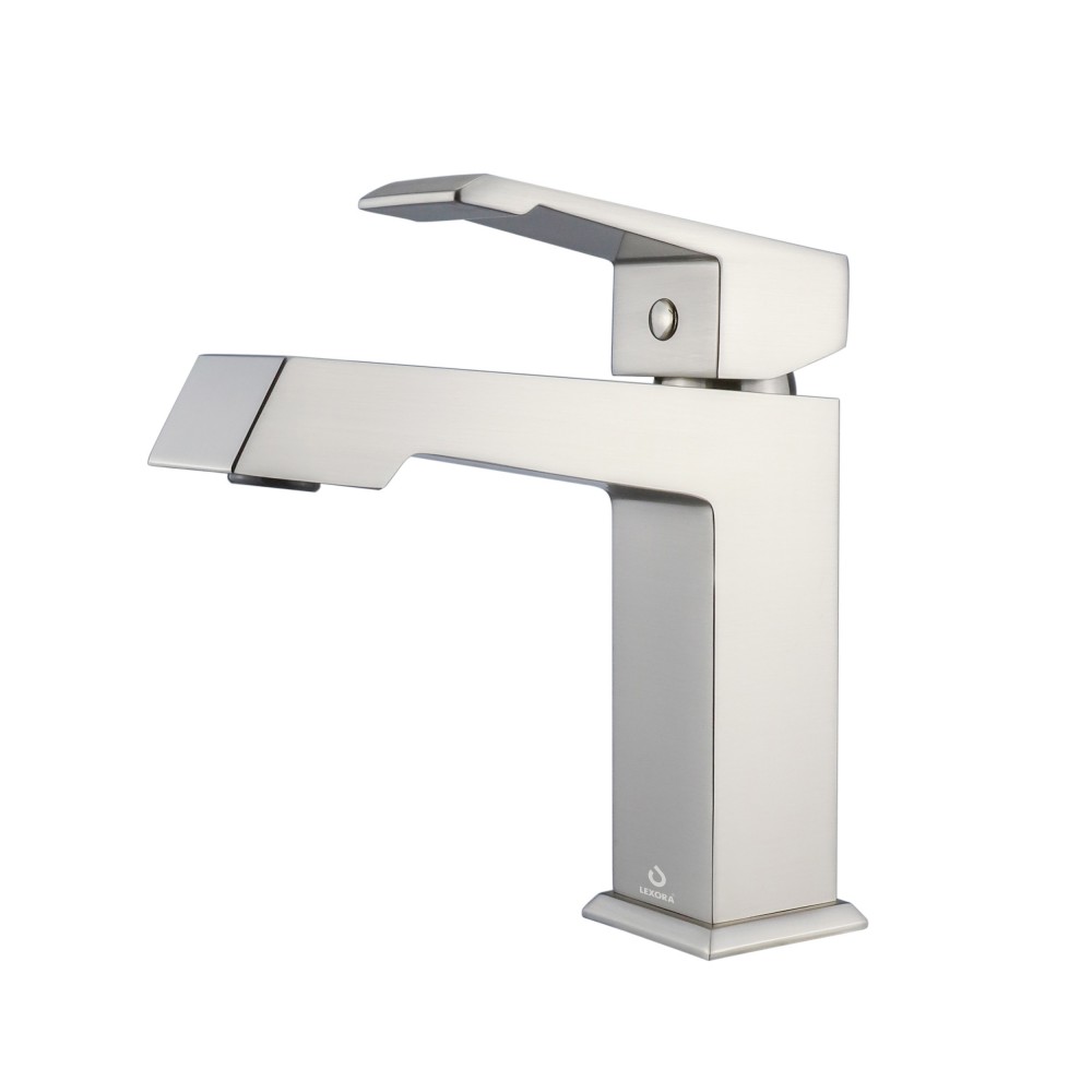 Labaro Brass Single Hole Bathroom Faucet - Brushed Nickel