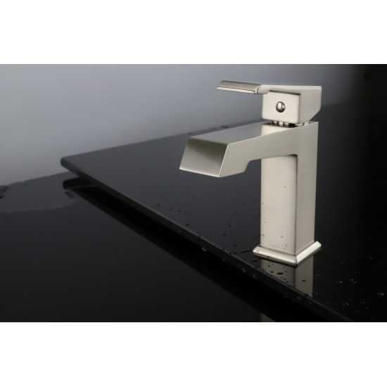 Labaro Brass Single Hole Bathroom Faucet - Brushed Nickel