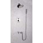 Salamonio Set, 8" Round Rain Shower and Handheld, Chrome