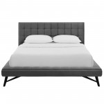 Julia Queen Biscuit Tufted Performance Velvet Platform Bed