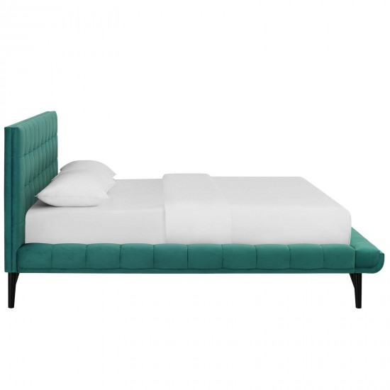 Julia Queen Biscuit Tufted Performance Velvet Platform Bed