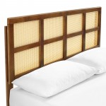 Sidney Cane and Wood King Platform Bed With Splayed Legs