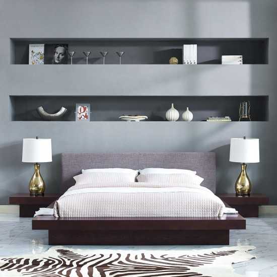 Freja 3 Piece Queen Fabric Bedroom Set