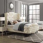Violette Queen Tufted Wingback Performance Velvet Platform Bed