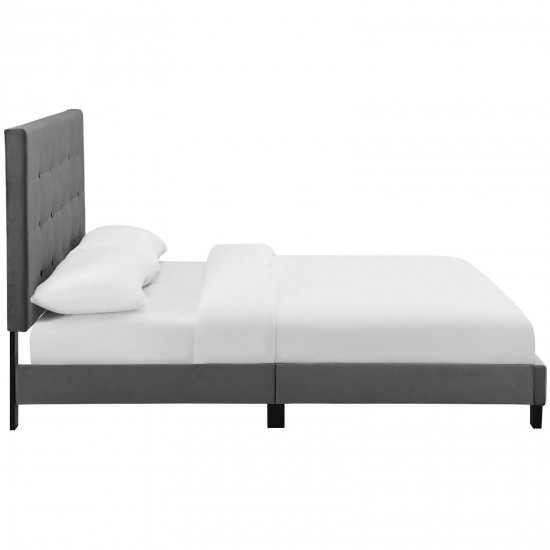 Melanie Twin Tufted Button Upholstered Performance Velvet Platform Bed