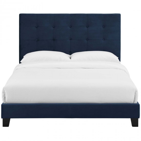 Melanie Twin Tufted Button Upholstered Performance Velvet Platform Bed