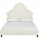 Valentina Queen Tufted Nailhead Performance Velvet Platform Bed