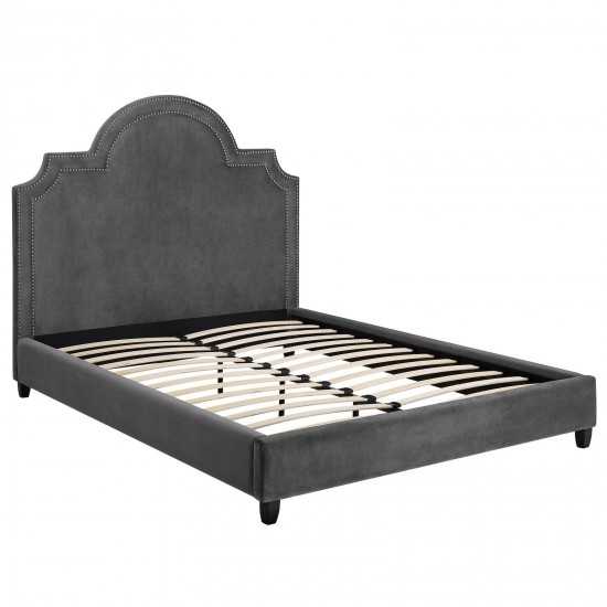 Primrose Queen Performance Velvet Platform Bed