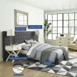 Sierra Queen Upholstered Fabric Platform Bed