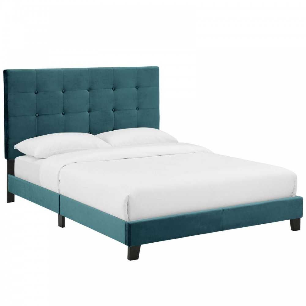 Melanie Full Tufted Button Upholstered Performance Velvet Platform Bed Melanie Full Tufted Button Upholstered Performance Velvet Platform Bed