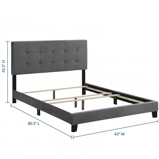 Amira Twin Performance Velvet Bed