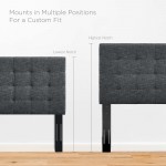 Paisley Tufted King and California King Upholstered Linen Fabric Headboard