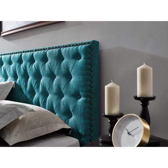 Helena Tufted Twin Upholstered Linen Fabric Headboard