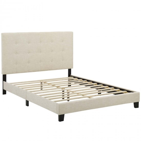 Melanie Twin Tufted Button Upholstered Fabric Platform Bed