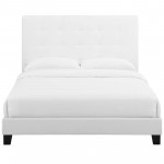 Melanie Twin Tufted Button Upholstered Fabric Platform Bed