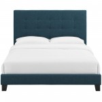 Melanie Full Tufted Button Upholstered Fabric Platform Bed