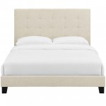 Melanie Full Tufted Button Upholstered Fabric Platform Bed