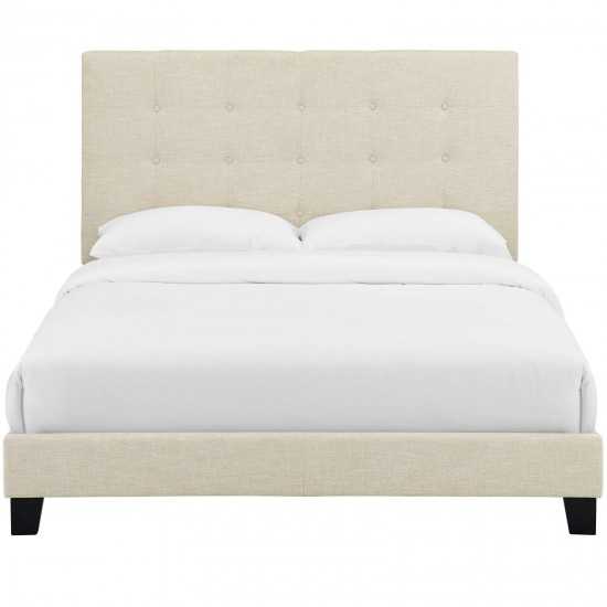Melanie Full Tufted Button Upholstered Fabric Platform Bed