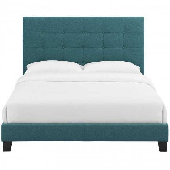 Melanie Full Tufted Button Upholstered Fabric Platform Bed