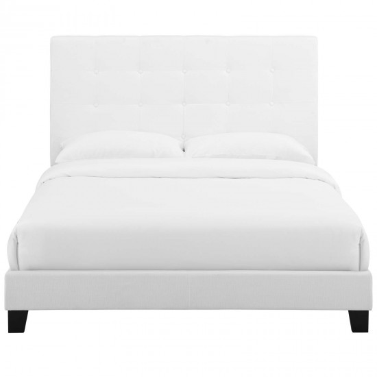 Melanie Full Tufted Button Upholstered Fabric Platform Bed
