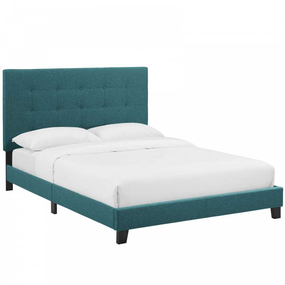 Melanie Queen Tufted Button Upholstered Fabric Platform Bed Melanie Queen Tufted Button Upholstered Fabric Platform Bed