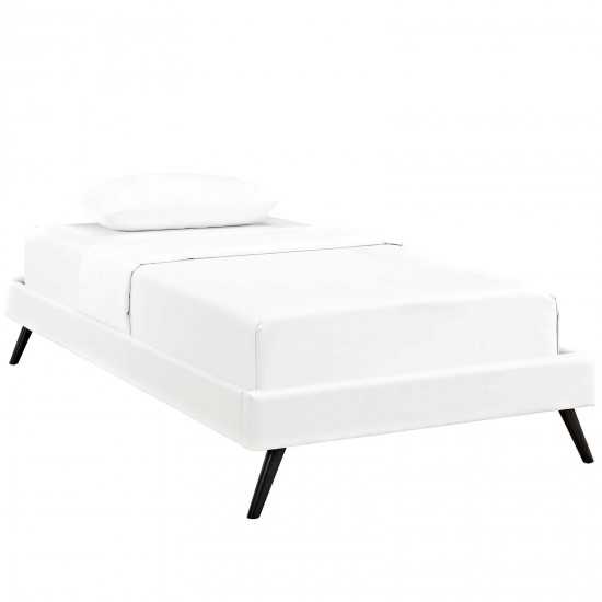 Loryn Twin Vinyl Bed Frame with Round Splayed Legs