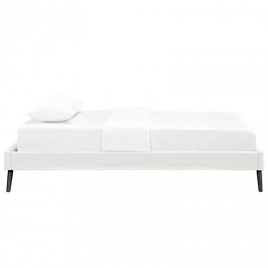 Loryn Twin Vinyl Bed Frame with Round Splayed Legs