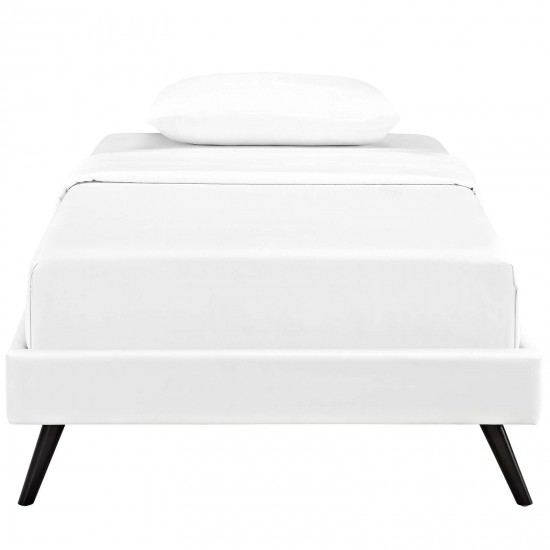 Loryn Twin Vinyl Bed Frame with Round Splayed Legs