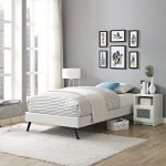 Loryn Twin Vinyl Bed Frame with Round Splayed Legs