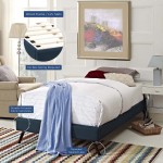 Loryn Twin Fabric Bed Frame with Round Splayed Legs