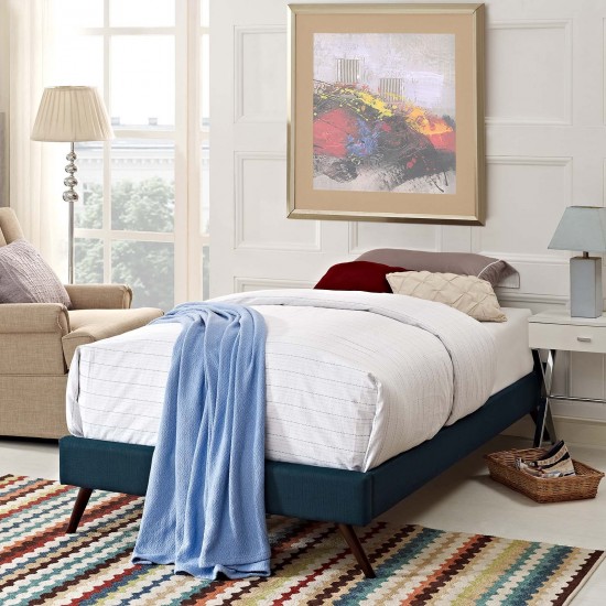 Loryn Twin Fabric Bed Frame with Round Splayed Legs