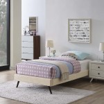 Loryn Twin Fabric Bed Frame with Round Splayed Legs