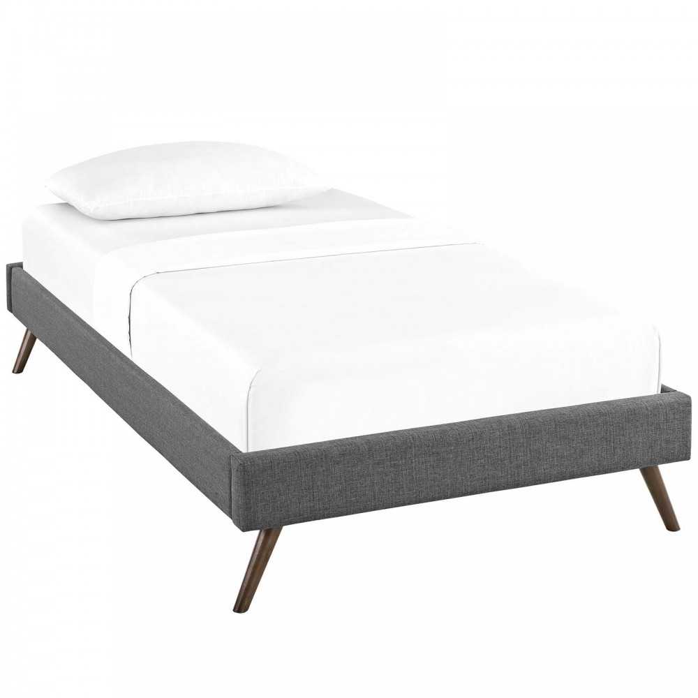 Loryn Twin Fabric Bed Frame with Round Splayed Legs