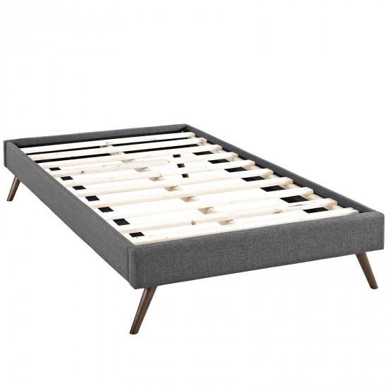 Loryn Twin Fabric Bed Frame with Round Splayed Legs