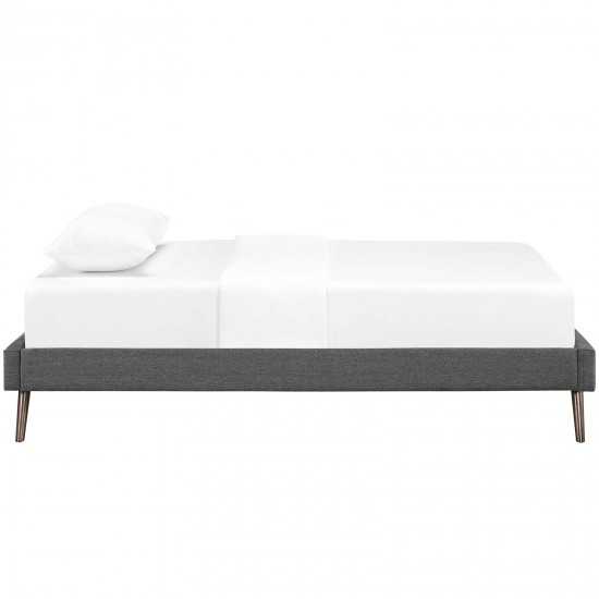 Loryn Twin Fabric Bed Frame with Round Splayed Legs