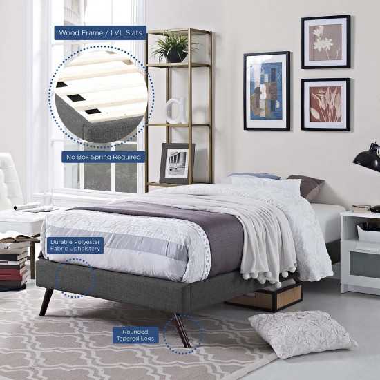 Loryn Twin Fabric Bed Frame with Round Splayed Legs