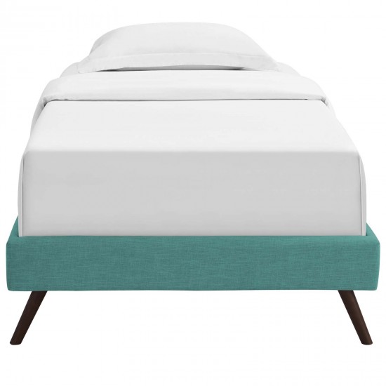 Loryn Twin Fabric Bed Frame with Round Splayed Legs