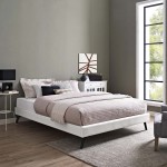 Loryn Full Vinyl Bed Frame with Round Splayed Legs