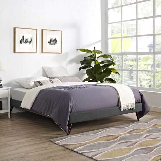 Loryn Full Fabric Bed Frame with Round Splayed Legs