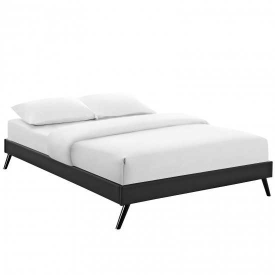 Loryn Queen Vinyl Bed Frame with Round Splayed Legs