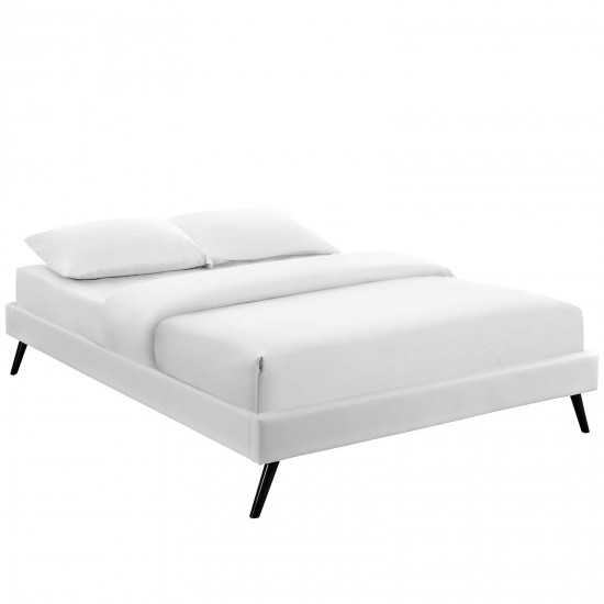 Loryn Queen Vinyl Bed Frame with Round Splayed Legs