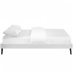 Loryn Queen Vinyl Bed Frame with Round Splayed Legs