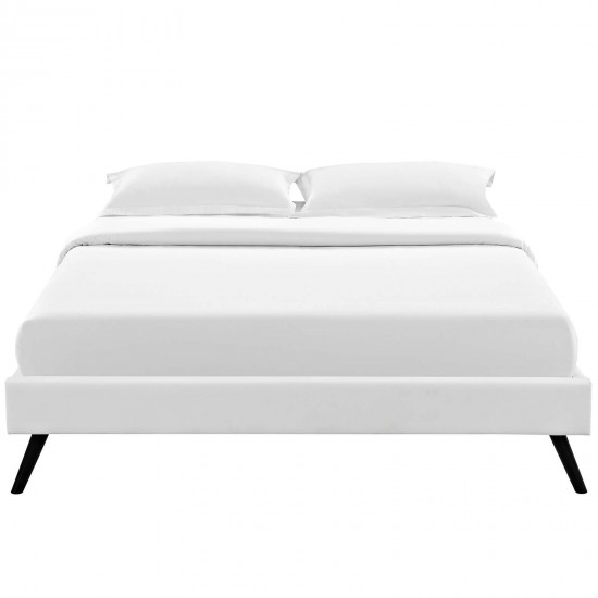 Loryn Queen Vinyl Bed Frame with Round Splayed Legs