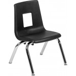 Mobile 60" Circle Wave Collaborative Laminate Activity Table Set with 12" Student Stack Chairs, Oak/Black