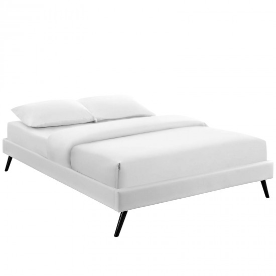 Loryn King Vinyl Bed Frame with Round Splayed Legs