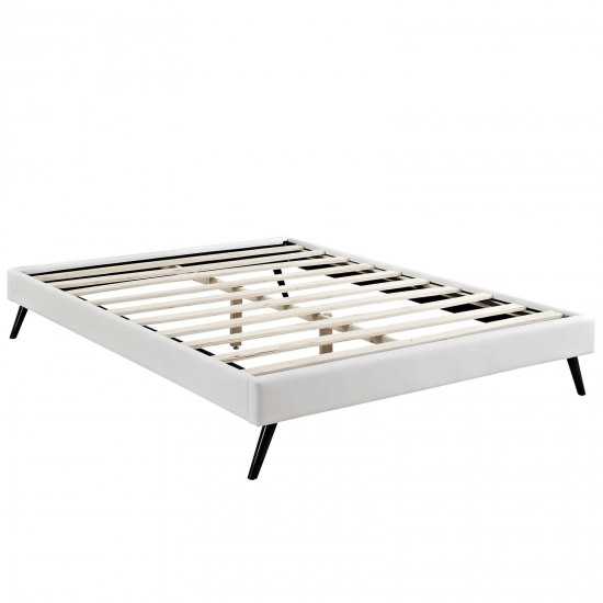 Loryn King Vinyl Bed Frame with Round Splayed Legs