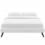 Loryn King Vinyl Bed Frame with Round Splayed Legs