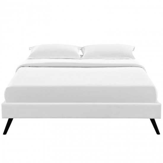 Loryn King Vinyl Bed Frame with Round Splayed Legs