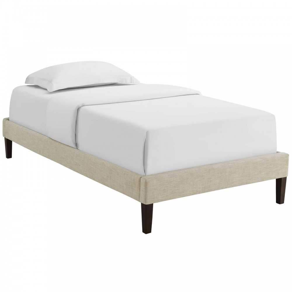 Tessie Twin Fabric Bed Frame with Squared Tapered Legs